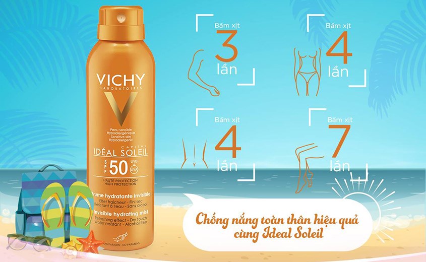 Xịt chống nắng tiện lợi, dễ sử dụng