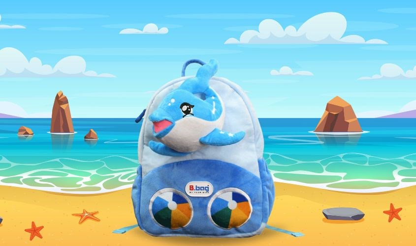 Balo mẫu giáo B.Bag Cushy-Dolphin B-12-104 xanh dương Balo mẫu giáo B.Bag Cushy-Dolphin B-12-104 xanh dương