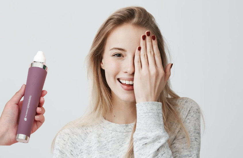 Máy hút mụn sử dụng lực hút chân không rất mạnh để lấy được nhân mụn