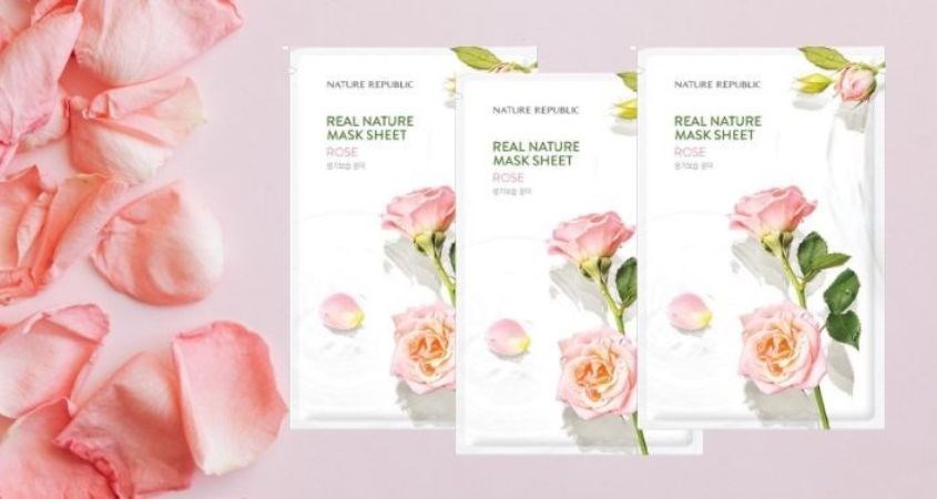Mặt nạ giấy Hoa Hồng dưỡng ẩm, chống lão hóa Nature Republic Real Nature Rose 23 ml 