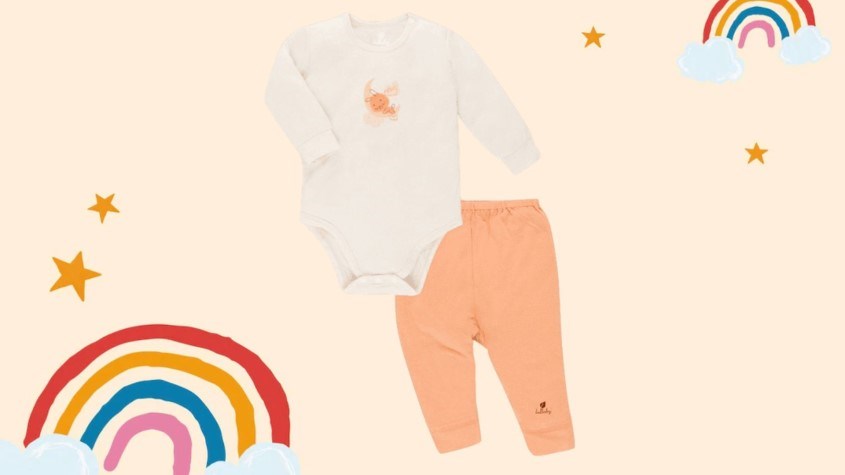 Set body dài tay - quần dài màu be đậm Lullaby