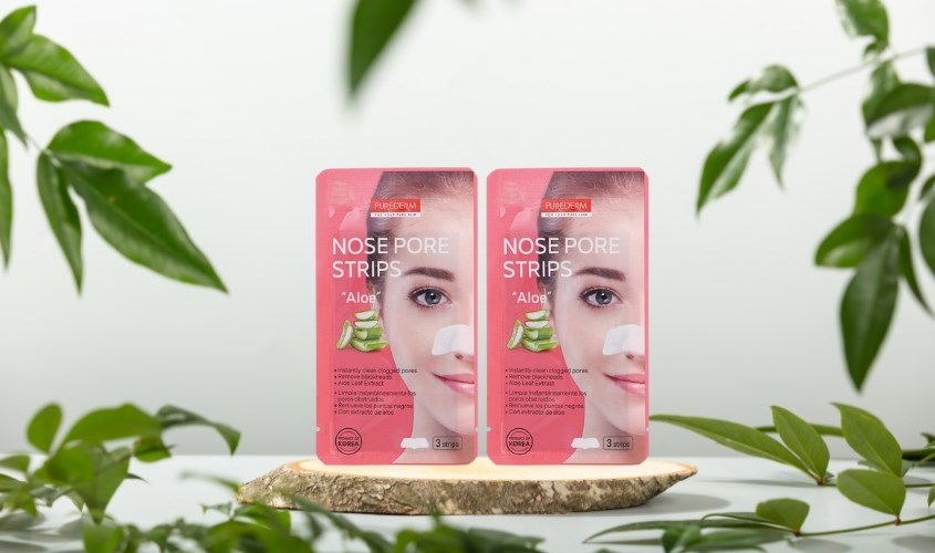 Mặt nạ lột mụn mũi tinh chất Nha Đam Purederm 8g (Gói 3 miếng)