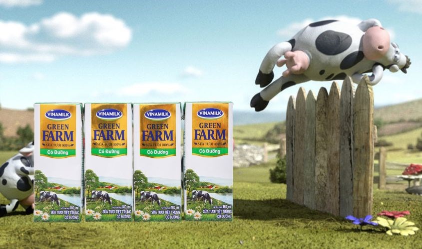 Lốc 4 hộp sữa tươi Vinamilk Green Farm không đường 180 ml