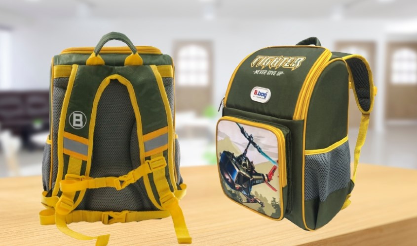 Balo chống gù B.Bag Adventure Box-Fighter B-12-113 xanh rêu
