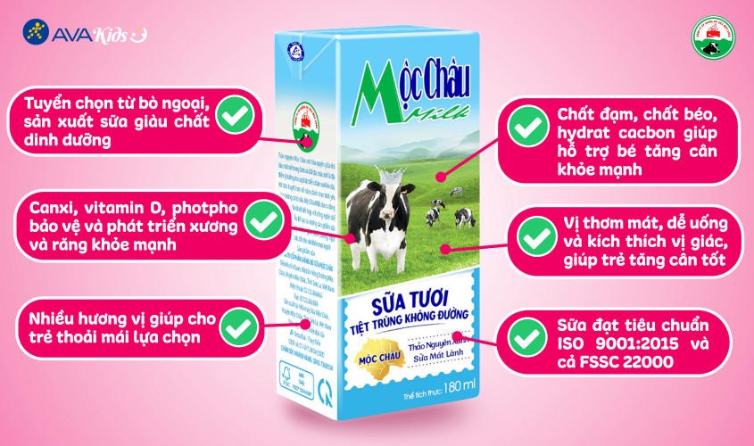 Sữa tươi tiệt trùng Mộc Châu