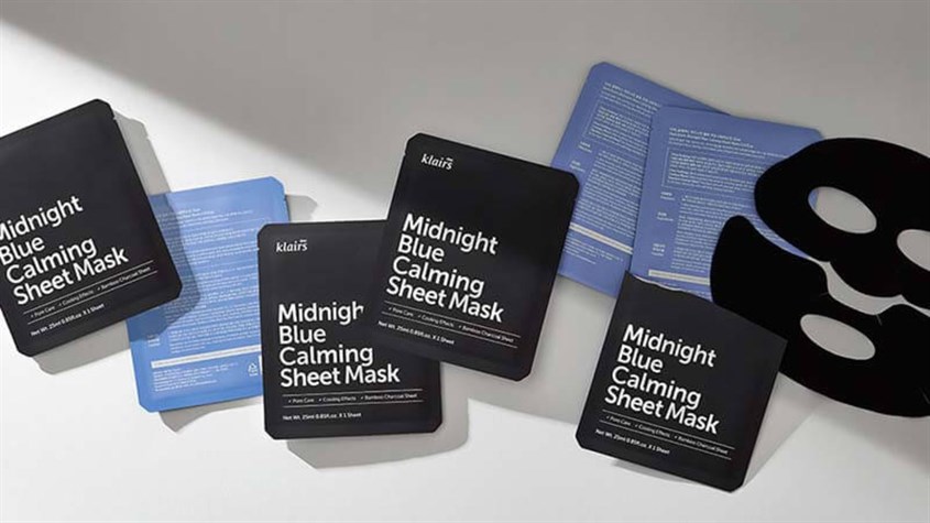Mặt nạ giấy làm dịu mát da và giảm kích ứng Klairs Midnight Blue