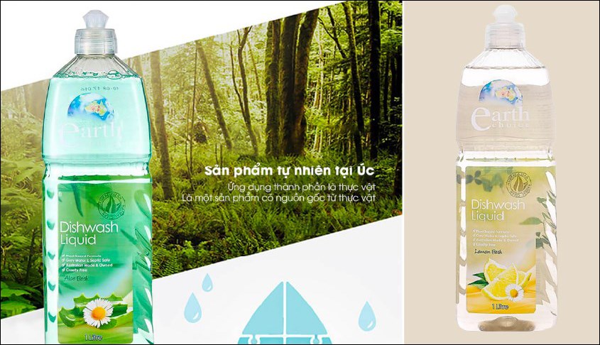 Vệ sinh máy rửa mặt bằng nước rửa chén Earth Choice Aloe Fresh