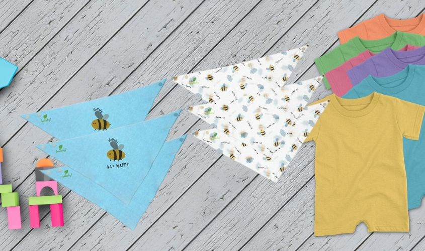 Yếm thời trang cotton Lullaby NH679P - Màu xanh trắng