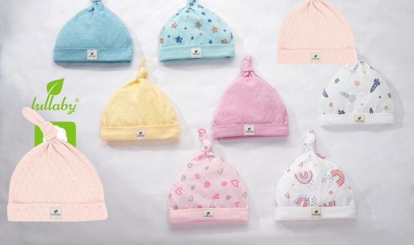 Nón sơ sinh Lullaby NH342M màu hồng