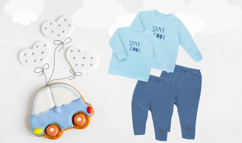 Bộ tay dài bé trai Lullaby NH686P màu xanh