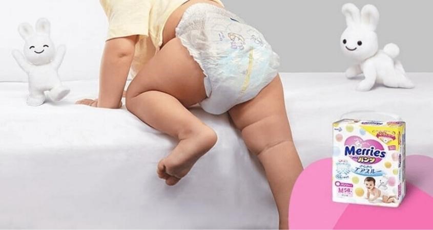 Tã quần Merries size M 58 miếng (6 - 11 kg)