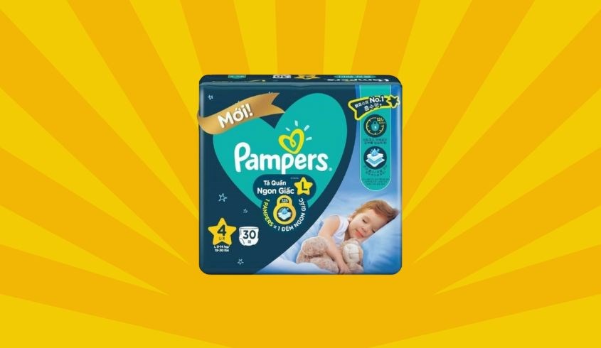 Tã quần ban đêm Pampers ngủ ngon size L 30 miếng (9 - 14 kg)