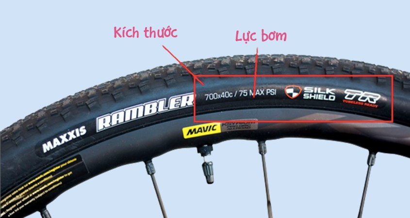 Kiểm tra kích thước của xe đạp dựa vào thông số trên bánh xe