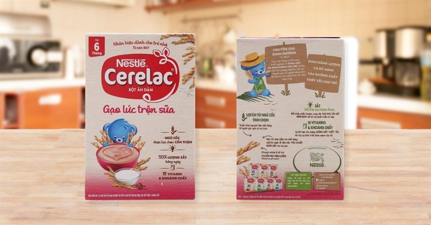 Bột ăn dặm Nestlé Cerelac gạo lức trộn sữa hộp 200g (từ 6 tháng)