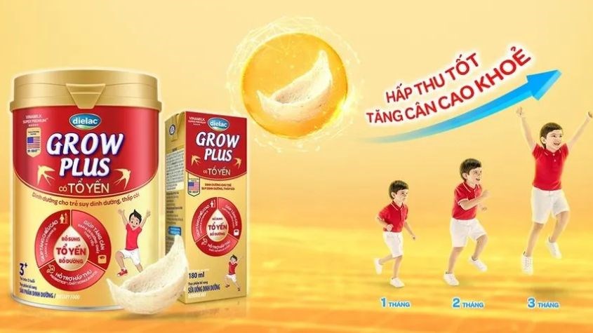 Sữa bột Dielac Grow Plus 3+ tổ yến 850g (trên 3 tuổi)