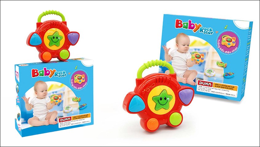 Đồ chơi baby rock star - trống bốn điệu nhạc Duka DK580018