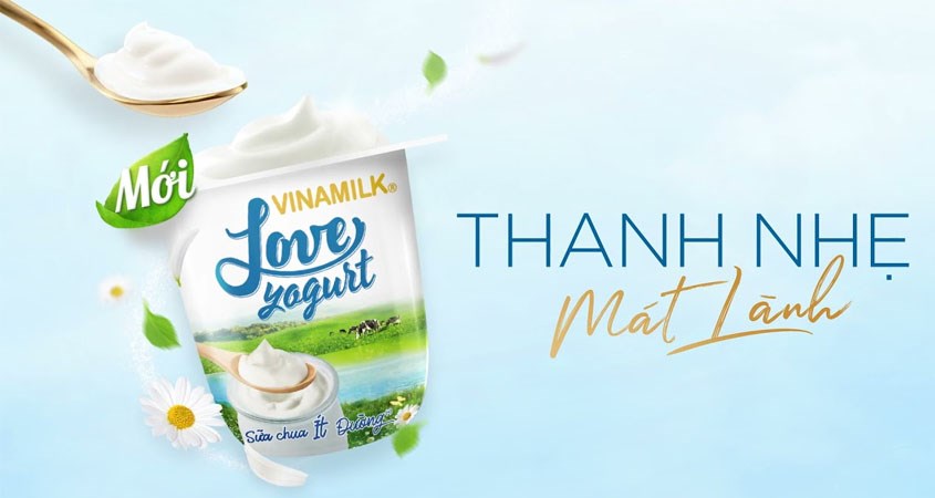 Lốc 4 hộp sữa chua có đường Vinamilk Love Yogurt Green Farm 100g