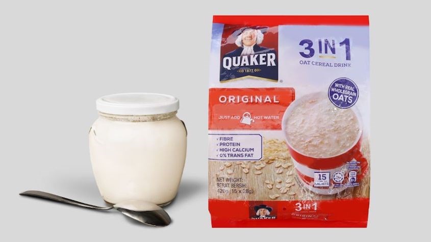 Mặt nạ sữa chua và yến mạch nguyên chất cán vỡ vị truyền thống Quaker