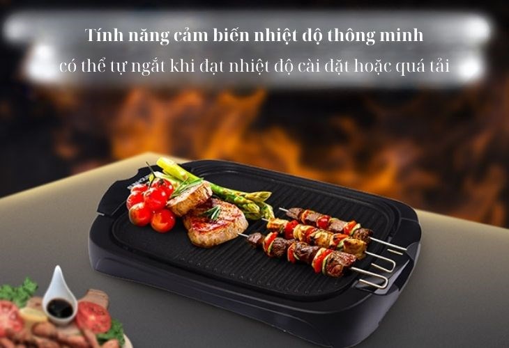 Tính năng cảm biến nhiệt độ của bếp nướng điện Sunhouse SHD4602 có thể tự ngắt nhiệt khi quá tải Tính năng cảm biến nhiệt độ của bếp nướng điện Sunhouse SHD4602 có thể tự ngắt nhiệt khi quá tải