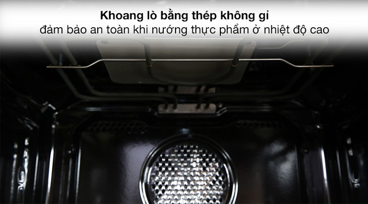 Khoang lò nướng kết hợp vi sóng lắp âm Hafele HCO-8T50A (538.01.431) 50 lít làm bằng thép không gỉ, đảm bảo an toàn cho sức khỏe người dùng và tiện vệ sinh sạch sẽ sau khi dùng 