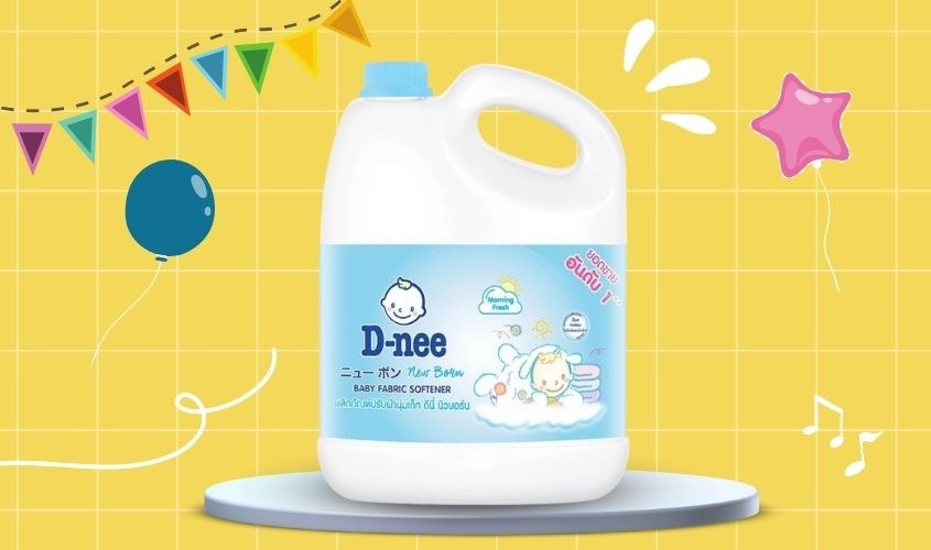 Nước xả quần áo cho bé D-nee Xanh hương phấn can 2.8 lít Nước xả quần áo cho bé D-nee Xanh hương phấn can 2.8 lít