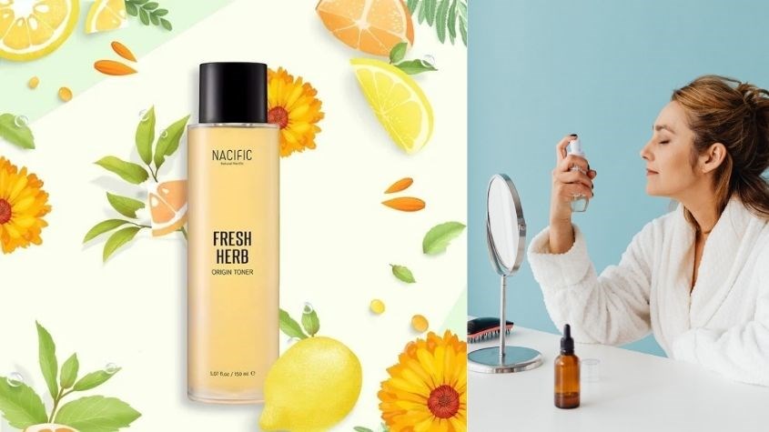 Toner dưỡng trắng làm dịu da Nacific Fresh Herb Origin chiết xuất Hoa Cúc 150 ml 