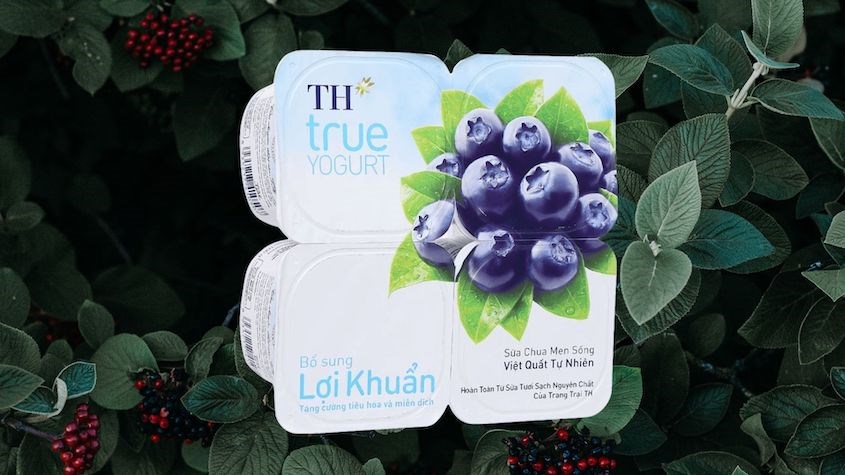 Lốc 4 hộp sữa chua trái cây TH true YOGURT vị việt quất 100g