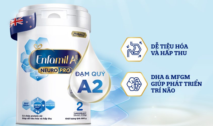 Sữa Enfamil A2 dễ tiêu hóa và hấp thu dinh dưỡng