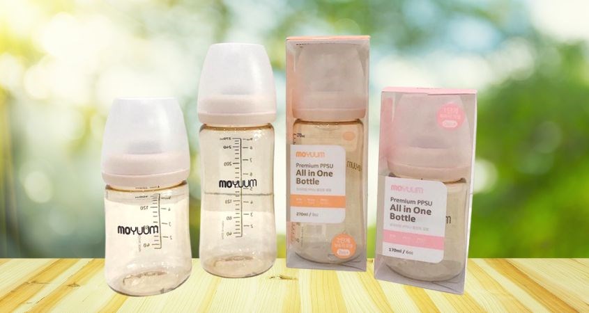 Bình sữa Moyuum có 2 dung tích 170 ml và 270 ml