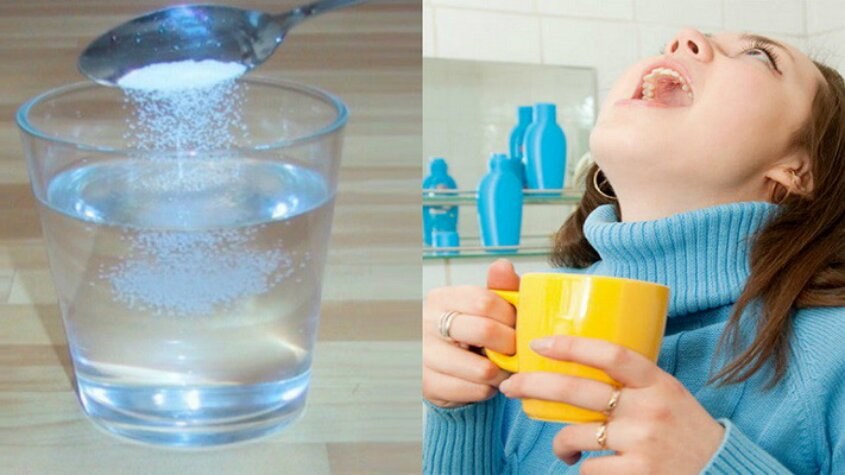 Làm sạch khoang miệng bằng nước lọc hoặc nước muối sinh lý