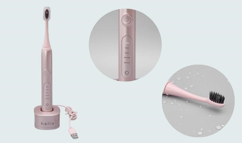 Bàn chải điện Halio Sonic Whitening Pro Rose Gold (Tặng 1 đầu bàn chải)