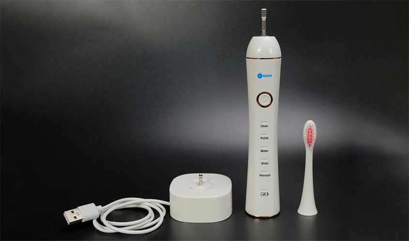 Bàn chải điện Kachi MK-309 trắng (Tặng 3 đầu bàn chải)