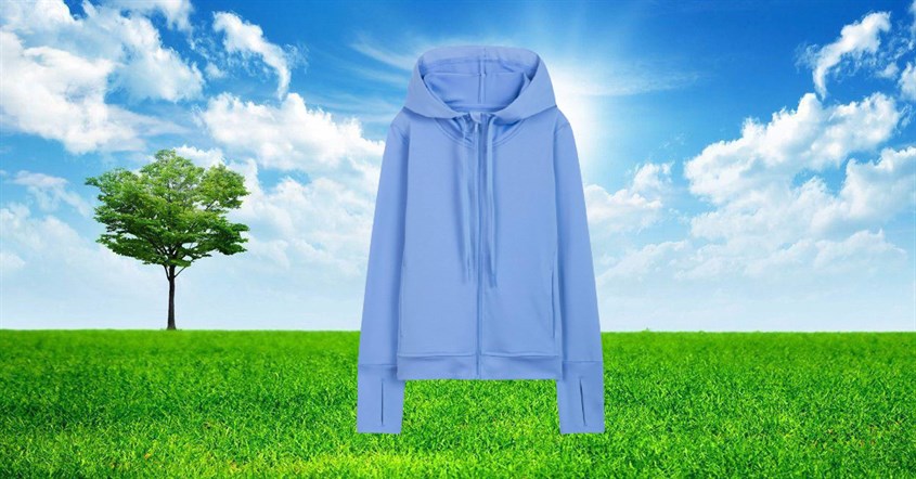 Áo khoác chống nắng bé gái Canifa 1OT21S001-SB303 màu xanh dương với chất liệu lacoste polyester pha giúp chống tia UV hiệu quả