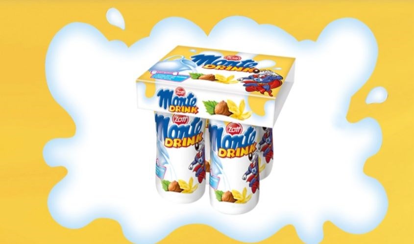 Lốc 4 hộp váng sữa Zott Monte Drink vị vani 95 ml