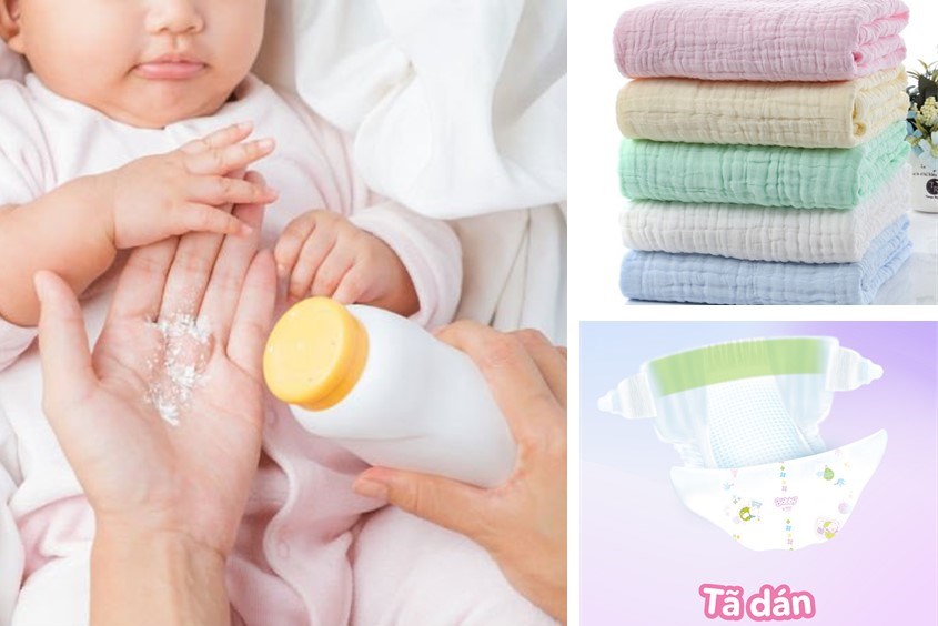 Chuẩn bị thay tã cho trẻ sơ sinh