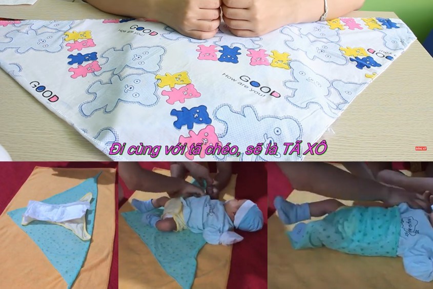 Cách thay tã quấn cho trẻ sơ sinh