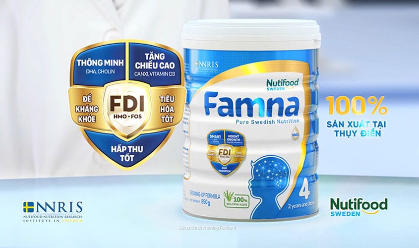 Sữa Famna Nutifood được sản xuất tại Thụy Điển và nhập khẩu về Việt Nam