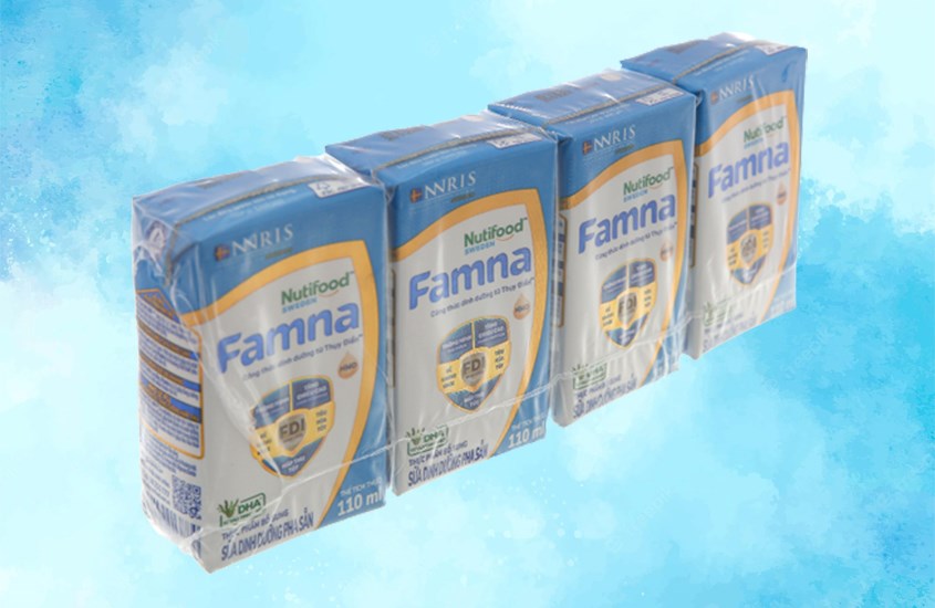 Lốc 4 hộp sữa pha sẵn NutiFood Famna 110 ml