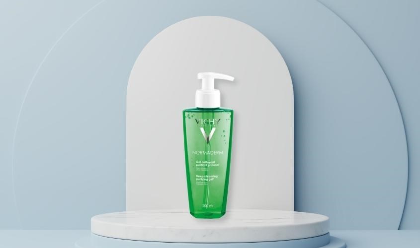 Gel rửa mặt làm sạch sâu, giảm bã nhờn dành cho da dầu mụn Vichy Normaderm 200 ml
