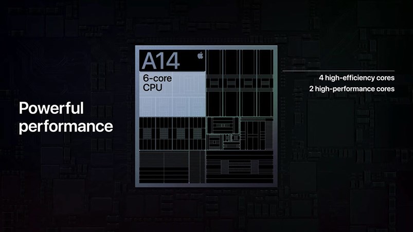 iPhone 12 được trang bị bộ vi xử lý Apple A14 Bionic kết hợp RAM 4GB mạnh mẽ