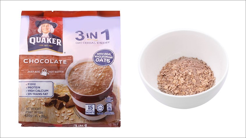 Yến mạch nguyên chất cán mỏng vị chocolate Quaker