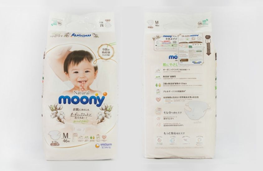 Tã dán Moony Natural size M 46 miếng