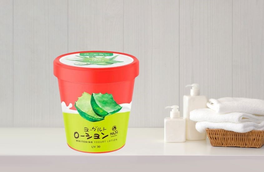 Sữa dưỡng thể chiết xuất nha đam, dưa leo trắng da Hasi Yogurt UV30