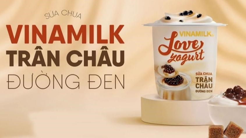 Lốc 4 hộp sữa chua trân châu Vinamilk Love Yogurt vị đường đen 100g