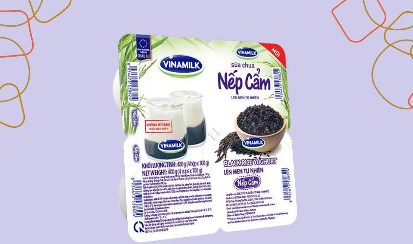 Sữa chua nếp cẩm Vinamilk cung cấp 104,5 calo