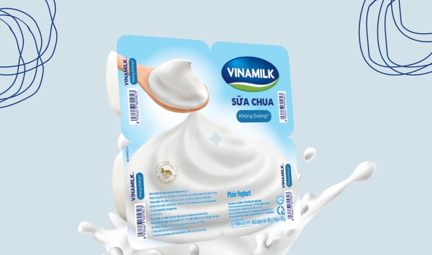 Sữa chua không đường Vinamilk cung cấp 61 calo