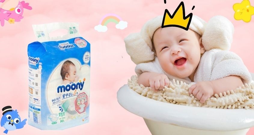 Tã dán Moony size NB 90 miếng (Dưới 5 kg)