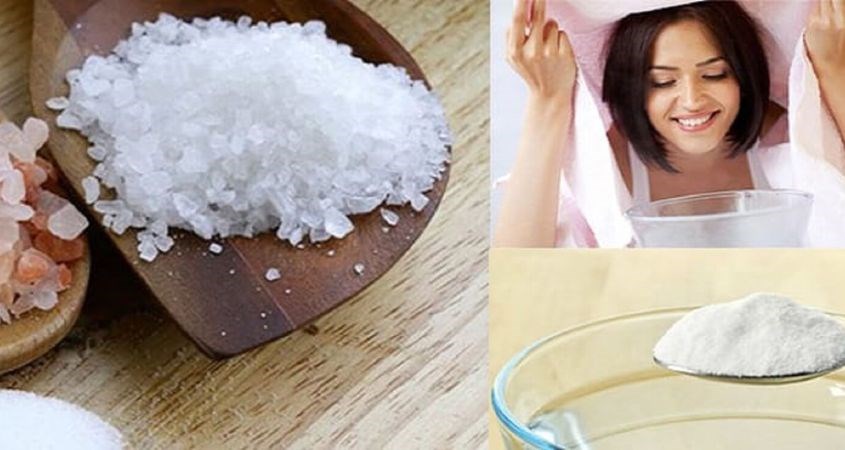 Xông mặt bằng muối biển 