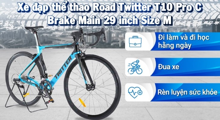 Xe đạp thể thao Road Twitter T10 Pro C Brake Main 29 inch Size M rất phù hợp cho người dùng ưa thích tốc độ Xe đạp thể thao Road Twitter T10 Pro C Brake Main 29 inch Size M rất phù hợp cho người dùng ưa thích tốc độ