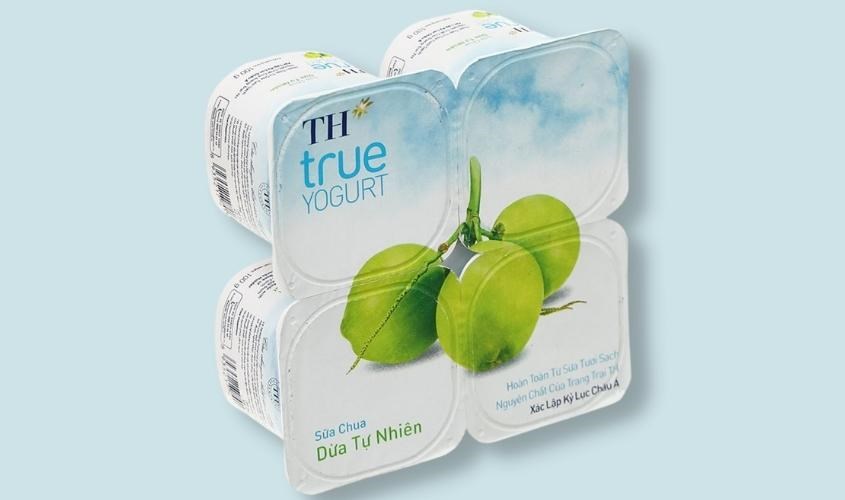 Lốc 4 hộp sữa chua có đường TH true YOGURT 100g